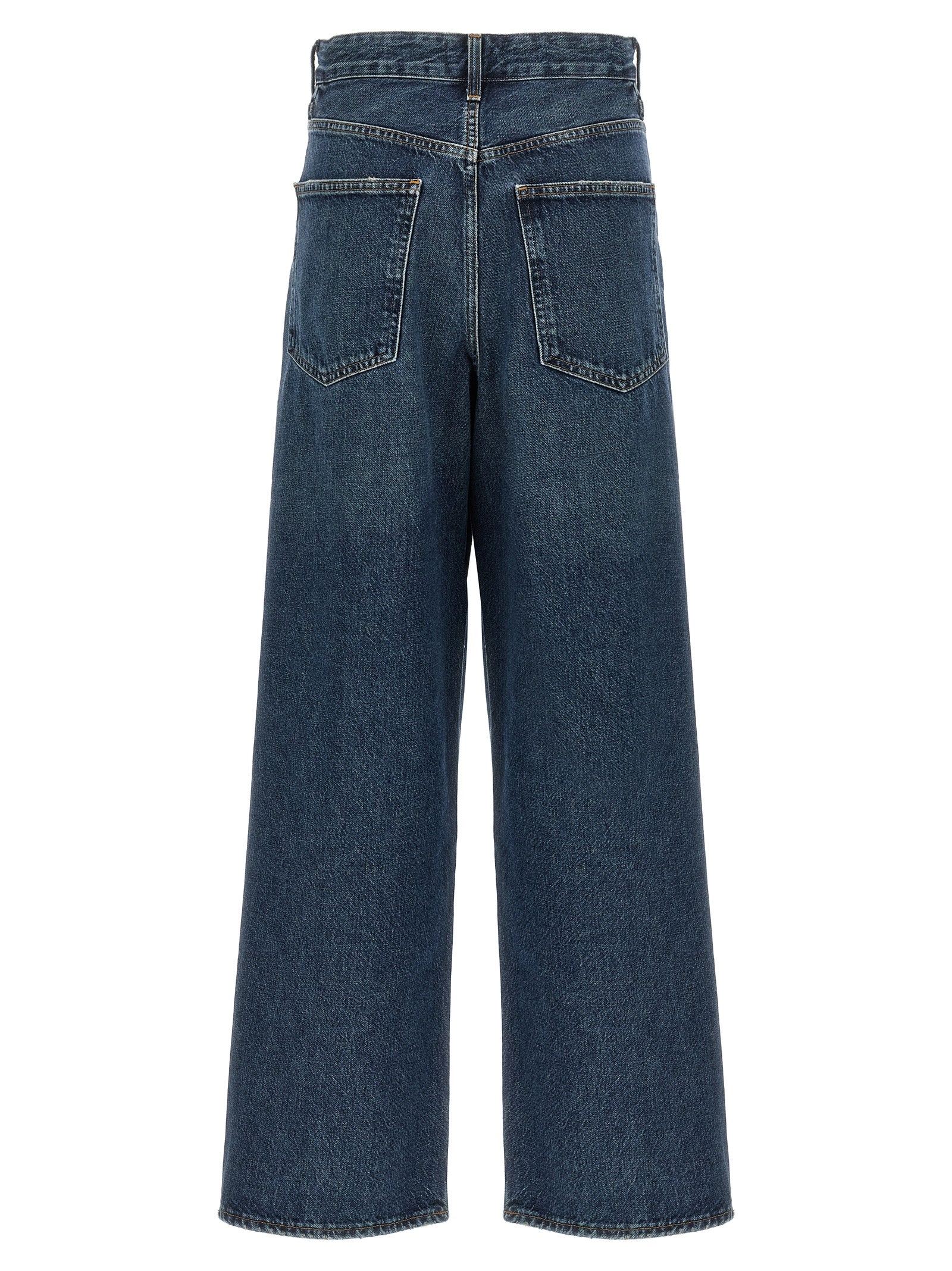 Jeans by Agolde for women in denim cotton blue features a refined silhouette with a refined straight-leg & wide, defined by a and a refined long for a refined finish.