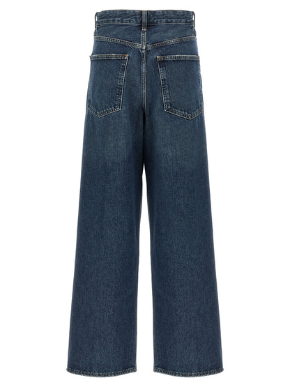 Jeans by Agolde for women in denim cotton blue features a refined silhouette with a refined straight-leg & wide, defined by a and a refined long for a refined finish.