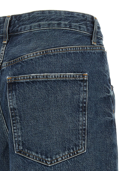 Jeans by Agolde for women in denim cotton blue features an sophisticated and straight-leg & wide with a precise long, creating a sophisticated and sophisticated silhouette.