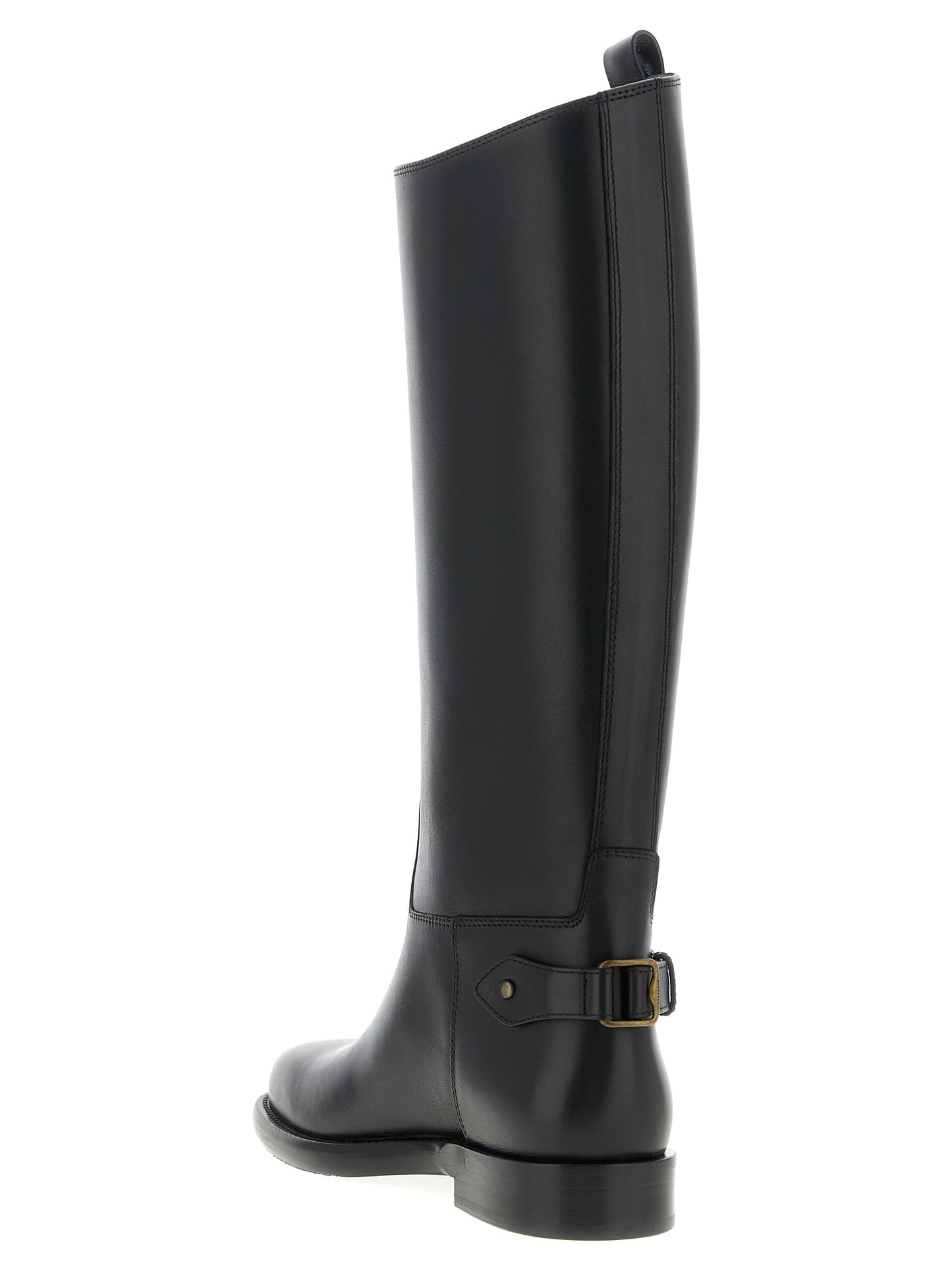 Over-The-Knee Strap Boots by Burberry for women in calfskin leather black & signature features an enchanting design from the Women's Calfskin Leather Over-The-Knee Strap Boots collection, highlighting a enchanting and round toe style for a refined look.