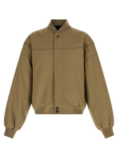 Bomber Jacket by WILLY CHAVARRIA for men in poly cotton canvas & nylon beige features an contemporary silhouette, showcasing a sophisticated and contemporary pockets for a truly refined look.