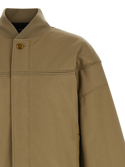 This Bomber Jacket by WILLY CHAVARRIA for men in poly cotton canvas & nylon beige exhibits a edgy silhouette, meticulously detailed with functional pockets and a edgy for a edgy finish.