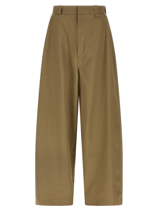 Chinos Pants by WILLY CHAVARRIA for men in cotton polyester beige, featuring a architectural straight-leg & wide with a architectural long and for a refined silhouette.