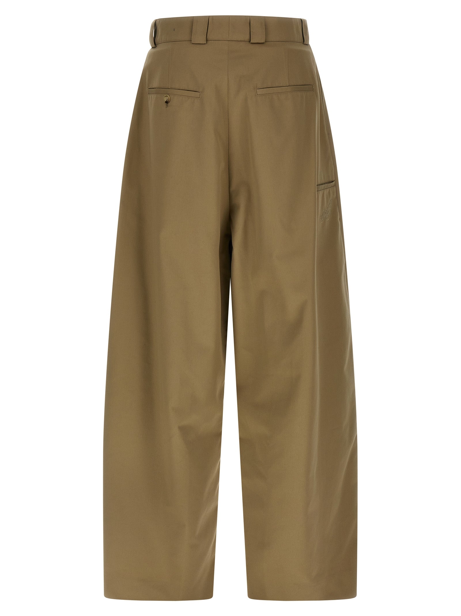 Chinos Pants by WILLY CHAVARRIA for men in cotton polyester beige features a modern silhouette, showcasing a modern straight-leg & wide with a long and for a refined finish.