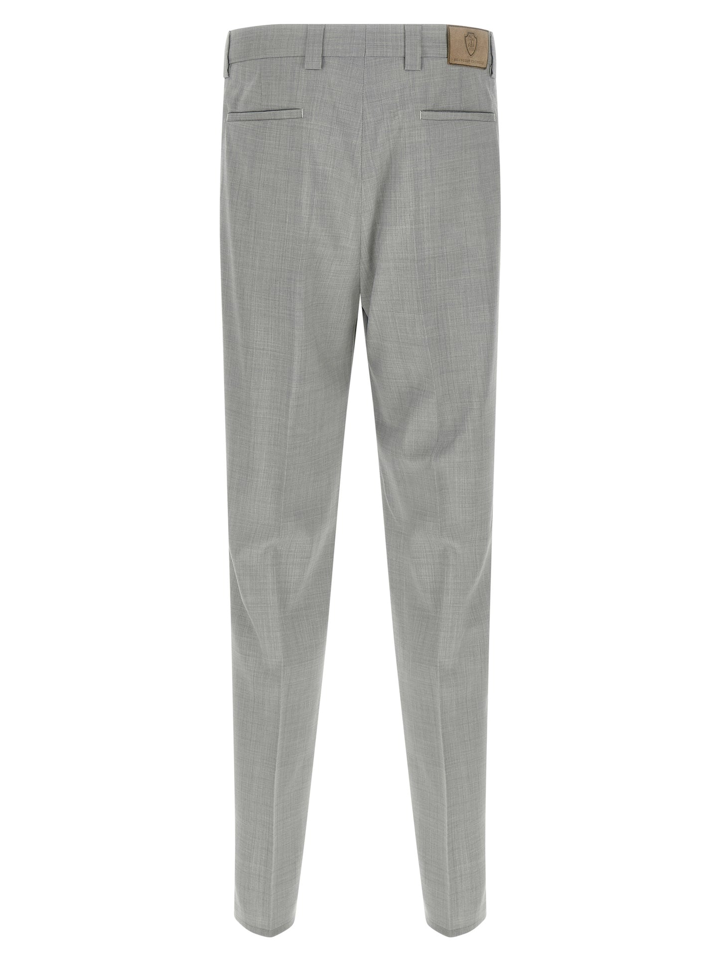 Trousers by Brunello Cucinelli for men in virgin wool & canvas gray presents a smart silhouette, meticulously detailed with a smart regular-fit, a smart long, and a smart .