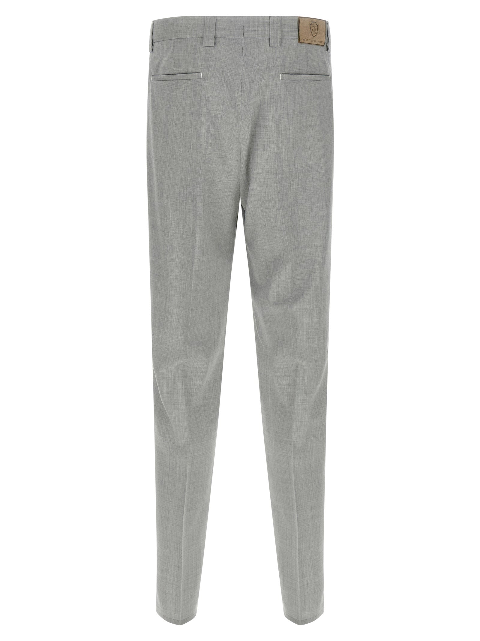 Trousers by Brunello Cucinelli for men in virgin wool & canvas gray presents a smart silhouette, meticulously detailed with a smart regular-fit, a smart long, and a smart .