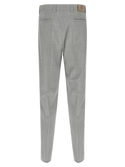 Trousers by Brunello Cucinelli for men in virgin wool & canvas gray presents a smart silhouette, meticulously detailed with a smart regular-fit, a smart long, and a smart .