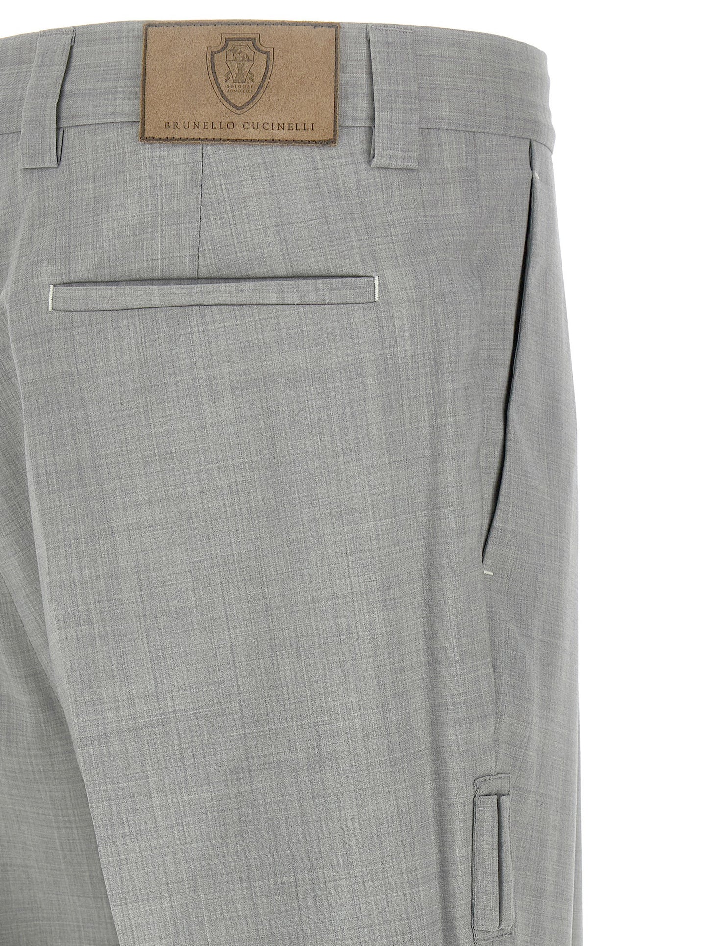 Trousers by Brunello Cucinelli for men in virgin wool & canvas gray presents a smart silhouette, meticulously detailed with a smart regular-fit, a smart long, and a smart .