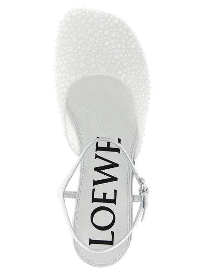 Ballet Flat Shoes by Loewe for women in polyamide polyethylene leather & rhinestone white presents a effortless chic silhouette, showcasing the Women's Polyamide Polyethylene Leather & Rhinestone Ballet Flat Shoes design with a effortless chic and for a sophisticated look.