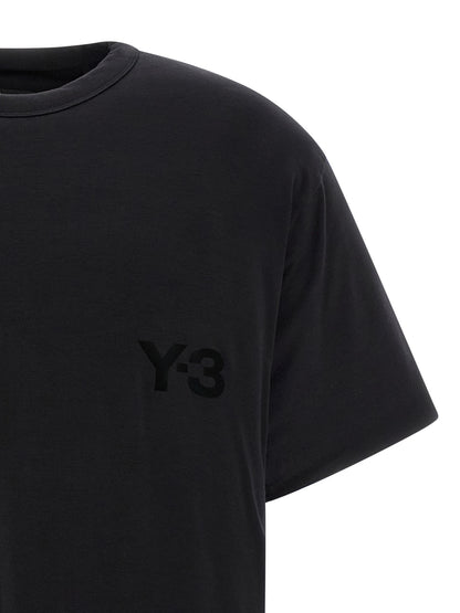 T-Shirt by Y-3 for men in lyocell & silicone black features a plush silhouette, showcasing a sophisticated and for a truly plush finish.