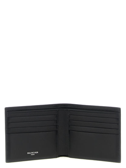 Balenciaga Bos Taurus Calfskin Leather Wallet - Black Print