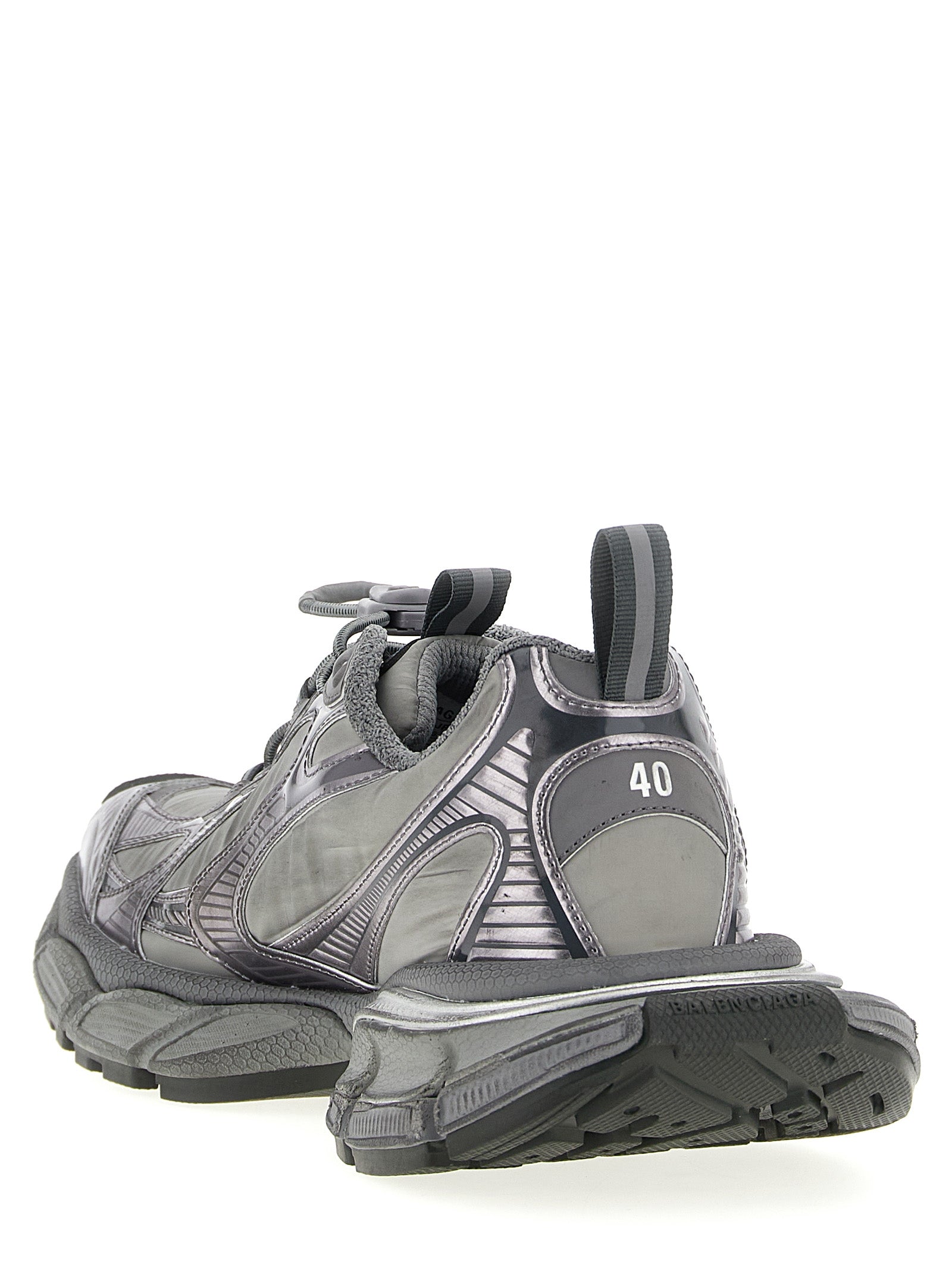 Athletic Sneakers by Balenciaga for men in polyester polyurethane & nylon gray showcases an impeccable silhouette, defined by an impeccable athletic style design that perfectly captures the essence of the Men's Athletic Polyester Polyurethane & Nylon Sneakers.