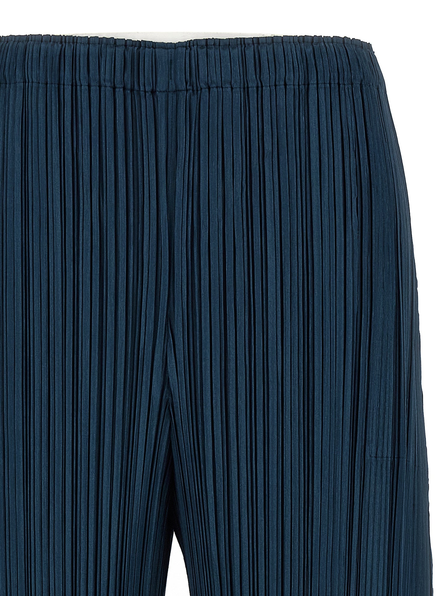 Casual Pants by PLEATS PLEASE ISSEY MIYAKE for women in polyester blue & signature features a polished silhouette with a polished wide, reaching a polished long and finished with a polished .