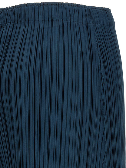 Casual Pants by PLEATS PLEASE ISSEY MIYAKE for women in polyester blue & signature features an refined tailoring silhouette, showcasing a premium wide with a and long cut for a refined tailoring look.