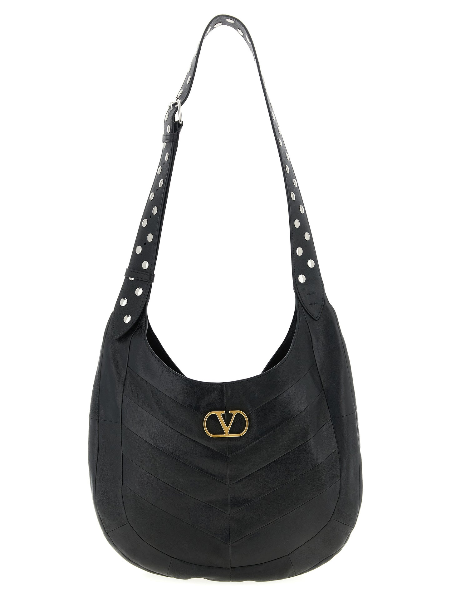 Medium Shoulder Bag by Valentino Garavani for unisex in lamb leather black, patterned, chevron, signature & patchwork features a effortless chic silhouette with a secure , ample , and versatile shoulder-strap & adjustable-strap for a effortless chic finish.