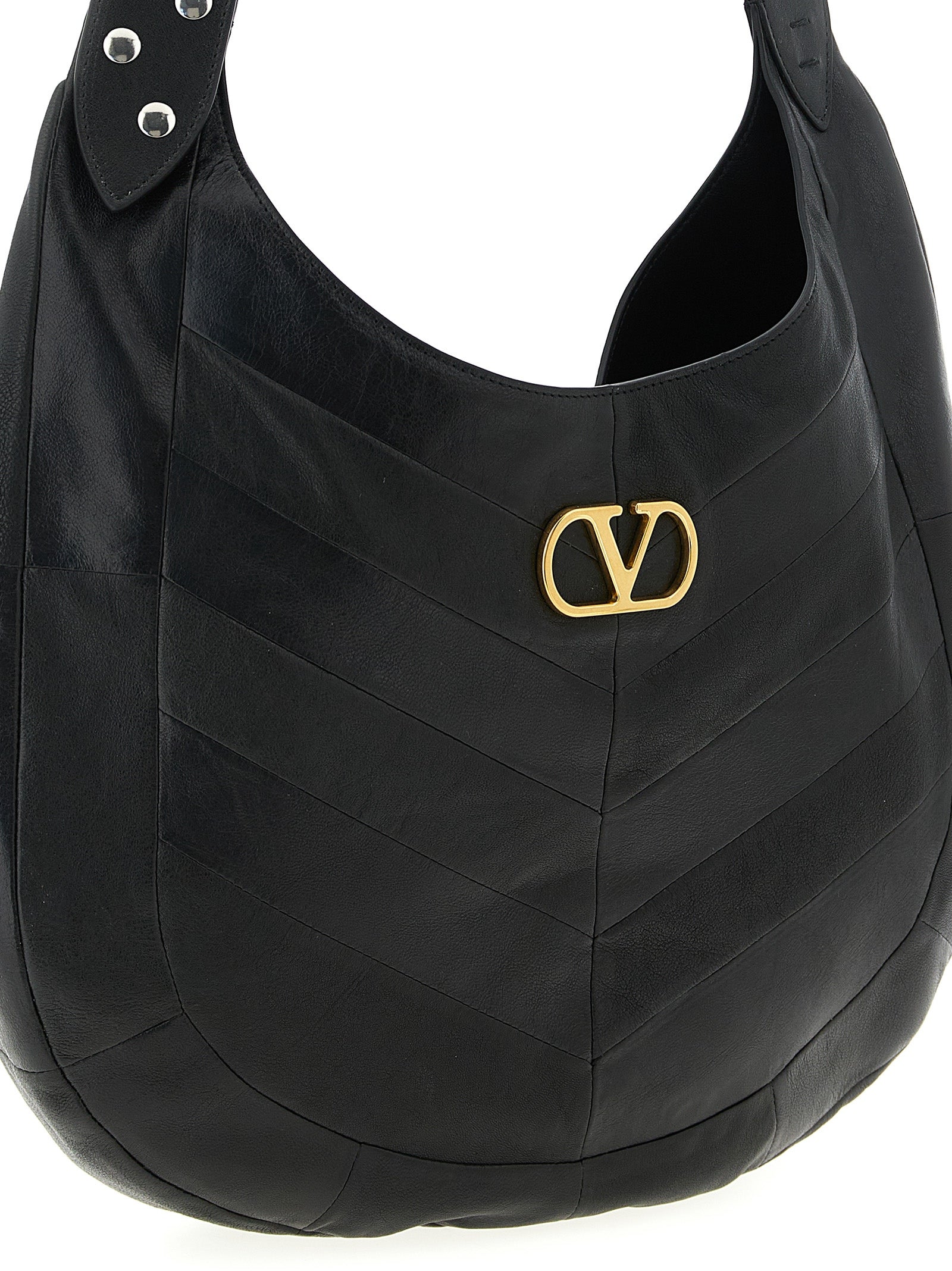 Medium Shoulder Bag by Valentino Garavani for unisex in lamb leather black, patterned, chevron, signature & patchwork features a statuesque silhouette, showcasing a secure and statuesque with versatile shoulder-strap & adjustable-strap for a statuesque finish.