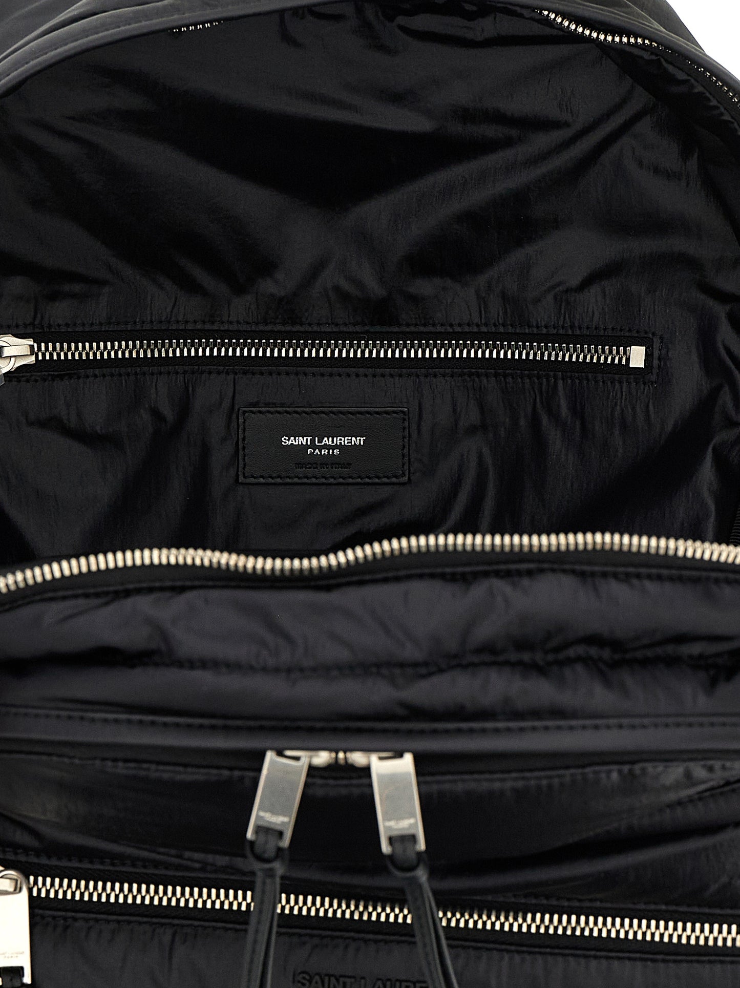 Backpack by Saint Laurent for men in bos taurus suede calf leather & nylon black features an ultra-portable silhouette from the City Bos Taurus Suede Calf Leather & Nylon Backpack range, with a secure zipper, ample , and versatile handle, backpack-strap & adjustable-strap.