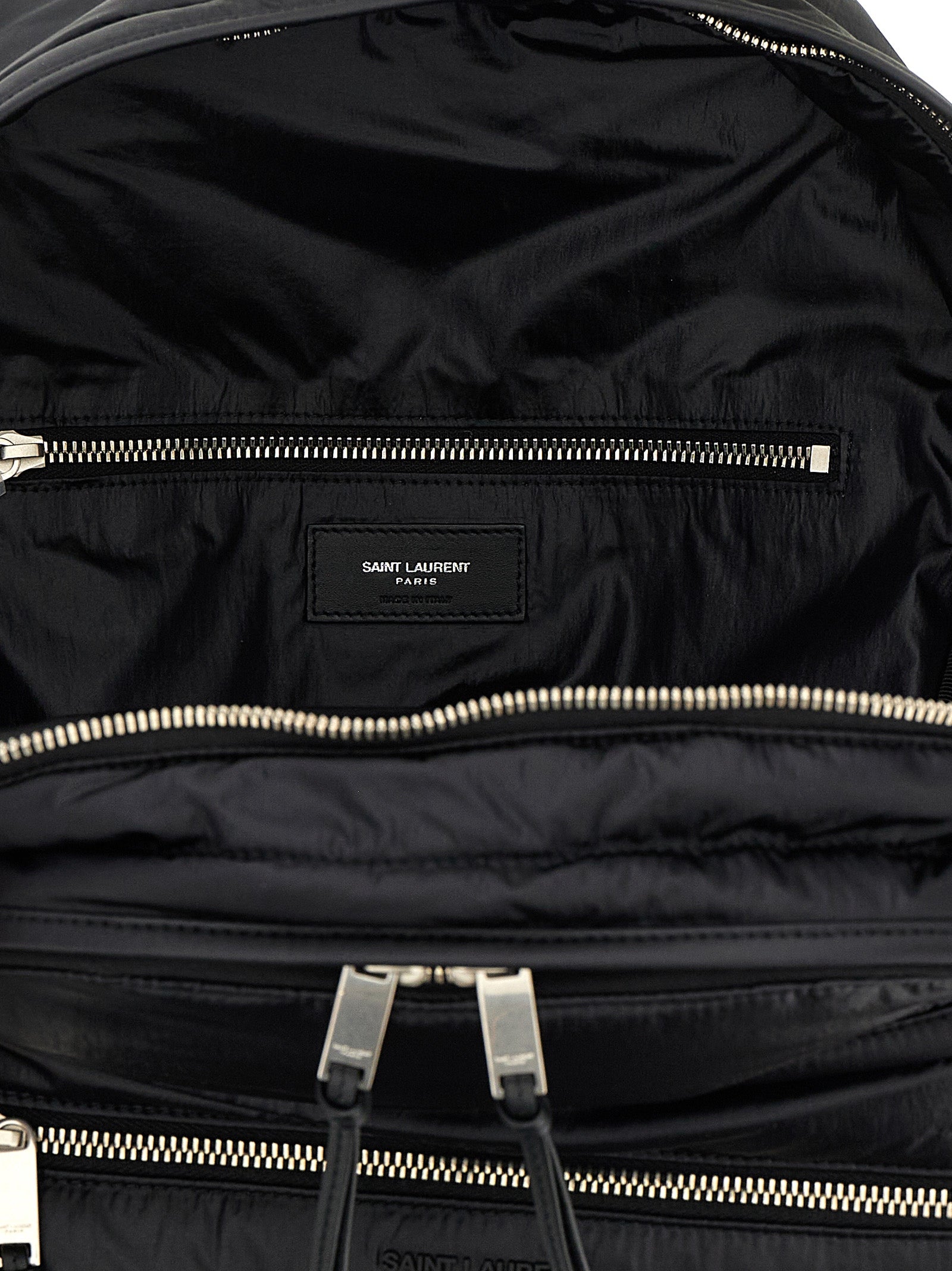 Backpack by Saint Laurent for men in bos taurus suede calf leather & nylon black features an ultra-portable silhouette from the City Bos Taurus Suede Calf Leather & Nylon Backpack range, with a secure zipper, ample , and versatile handle, backpack-strap & adjustable-strap.
