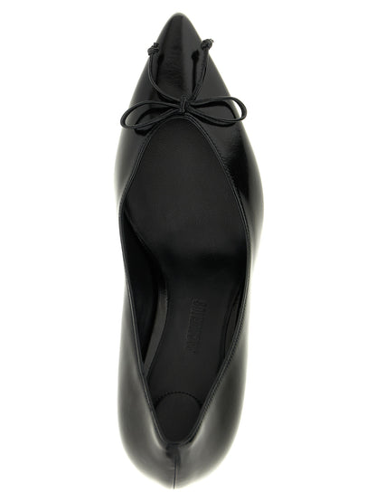 High-Heel Pumps Heels by Jacquemus for women in cowhide leather black features a effortless chic silhouette, showcasing the Women's Cowhide Leather High-Heel Pumps Heels design with a effortless chic high-heel and pointed toe style for a effortless chic finish.