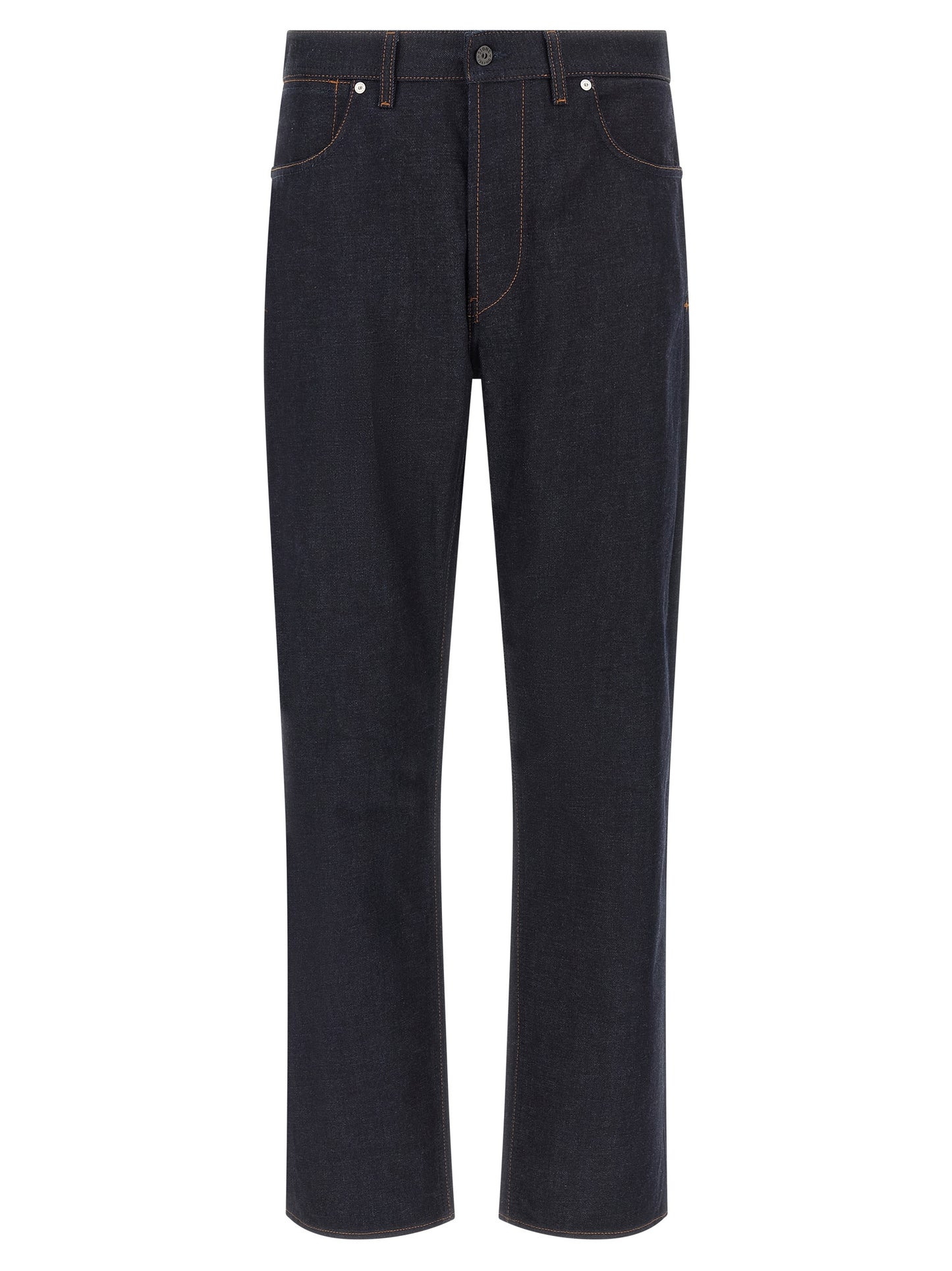 Jeans by Stone Island for men in organic cotton denim blue, indigo & signature features a polished silhouette with a polished straight-leg, reaching a polished long and finished with a polished .