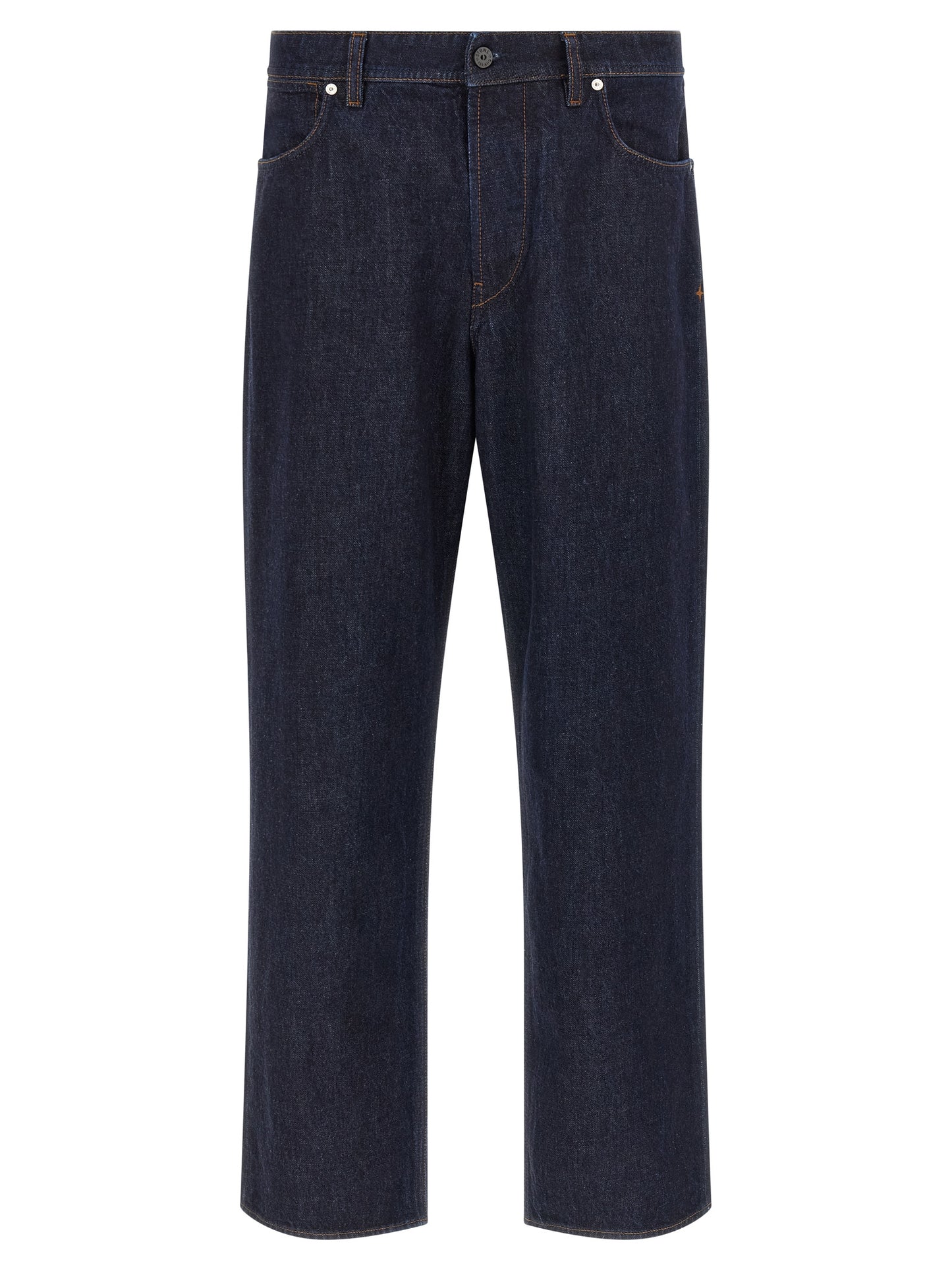 Jeans by Stone Island for men in organic cotton denim blue & indigo features an refined tailoring silhouette, showcasing a premium straight-leg with a and long cut for a refined tailoring look.