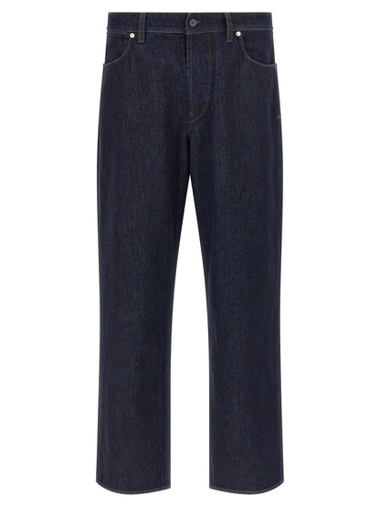 Jeans by Stone Island for men in organic cotton denim blue & indigo features an refined tailoring silhouette, showcasing a premium straight-leg with a and long cut for a refined tailoring look.