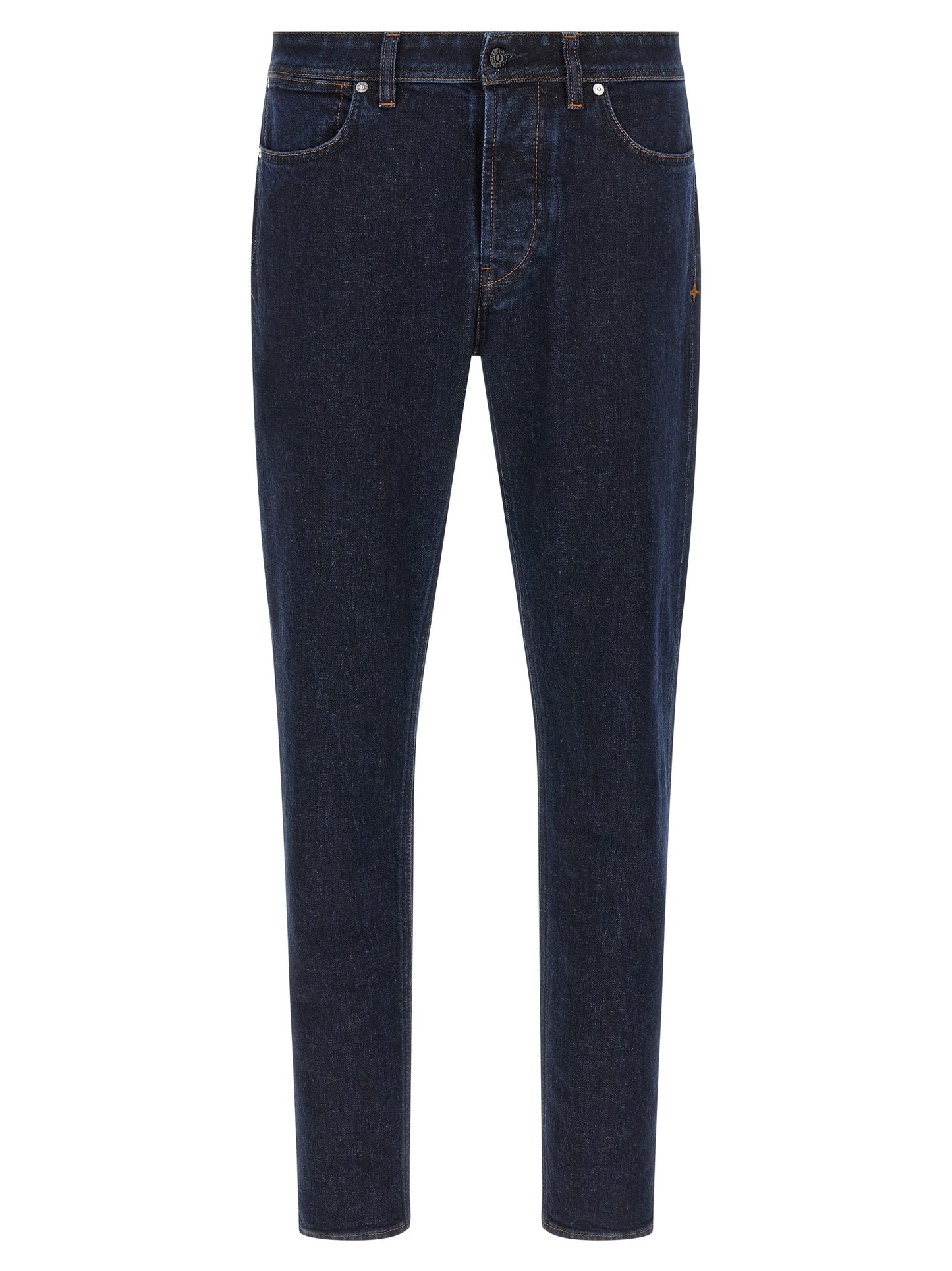Jeans by Stone Island for men in stretch organic cotton denim blue, indigo & signature presents a refined pantology silhouette, artfully defined by a refined pantology straight-leg, long, and a sophisticated .