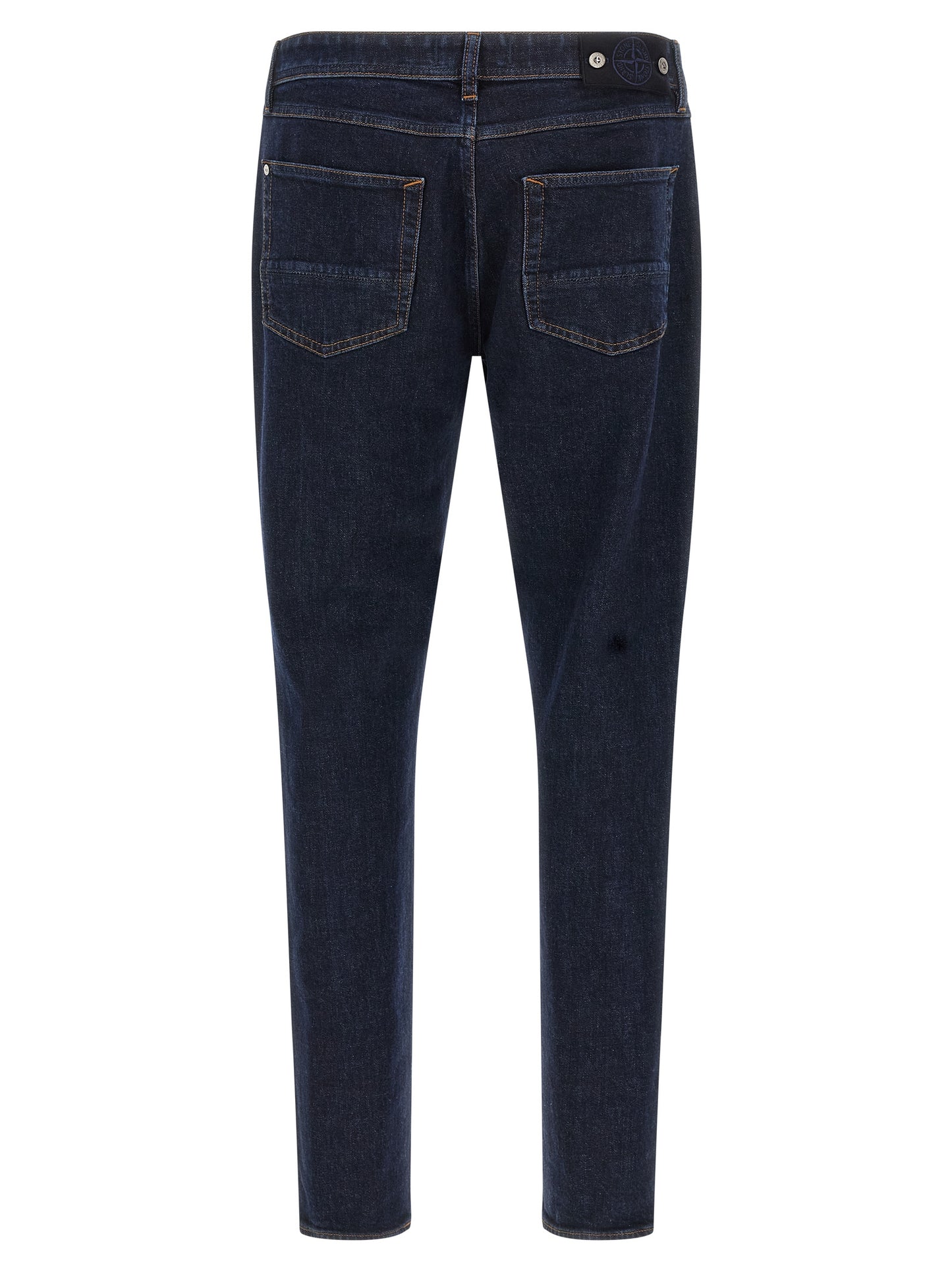 Jeans by Stone Island for men in stretch organic cotton denim blue, indigo & signature features an sartorial straight-leg and long with a cut for a sartorial finish.