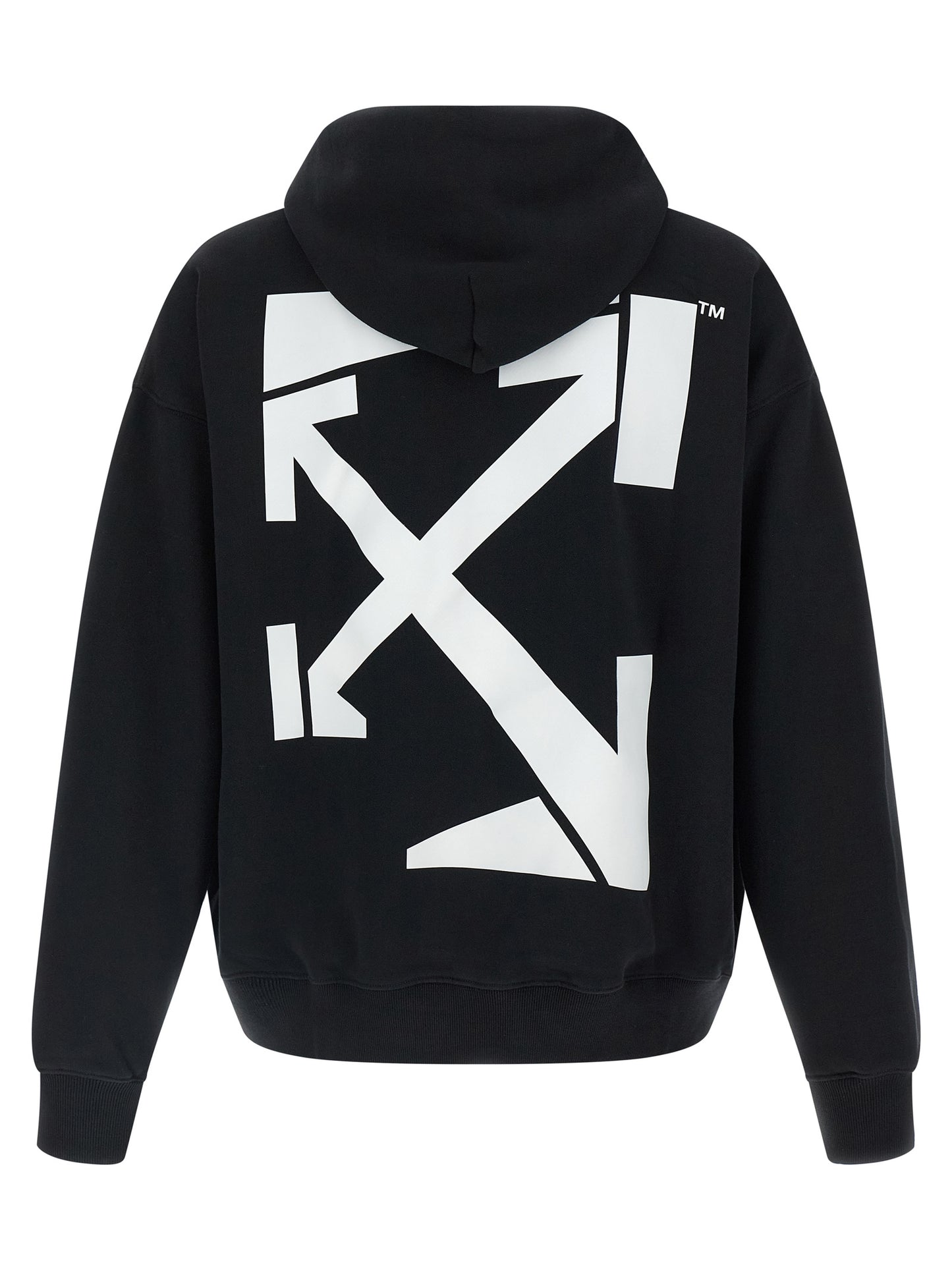 Sweatshirt Hoodie by Off-White for men in cotton bicolour, black, white & print showcases a city-ready silhouette, artfully detailed with a signature hooded neckline and for a city-ready finish.