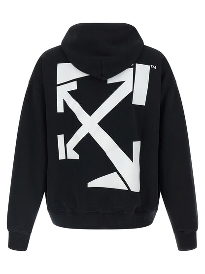 Sweatshirt Hoodie by Off-White for men in cotton bicolour, black, white & print showcases a city-ready silhouette, artfully detailed with a signature hooded neckline and for a city-ready finish.