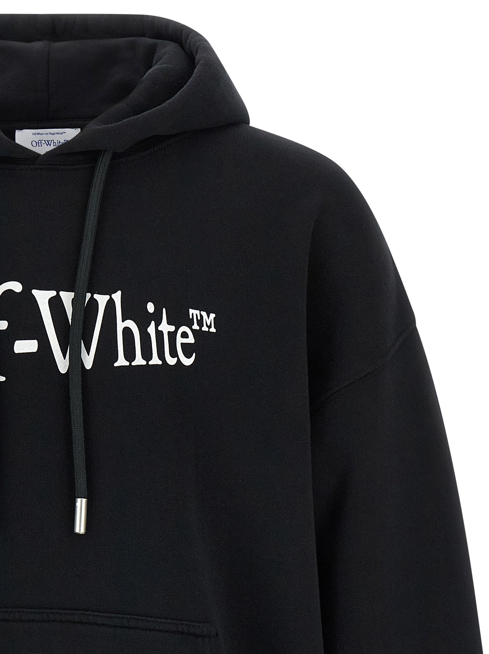 Sweatshirt Hoodie by Off-White for men in cotton bicolour, black, white & print features a authentic silhouette, showcasing a sophisticated hooded neckline and authentic detail for a refined finish.