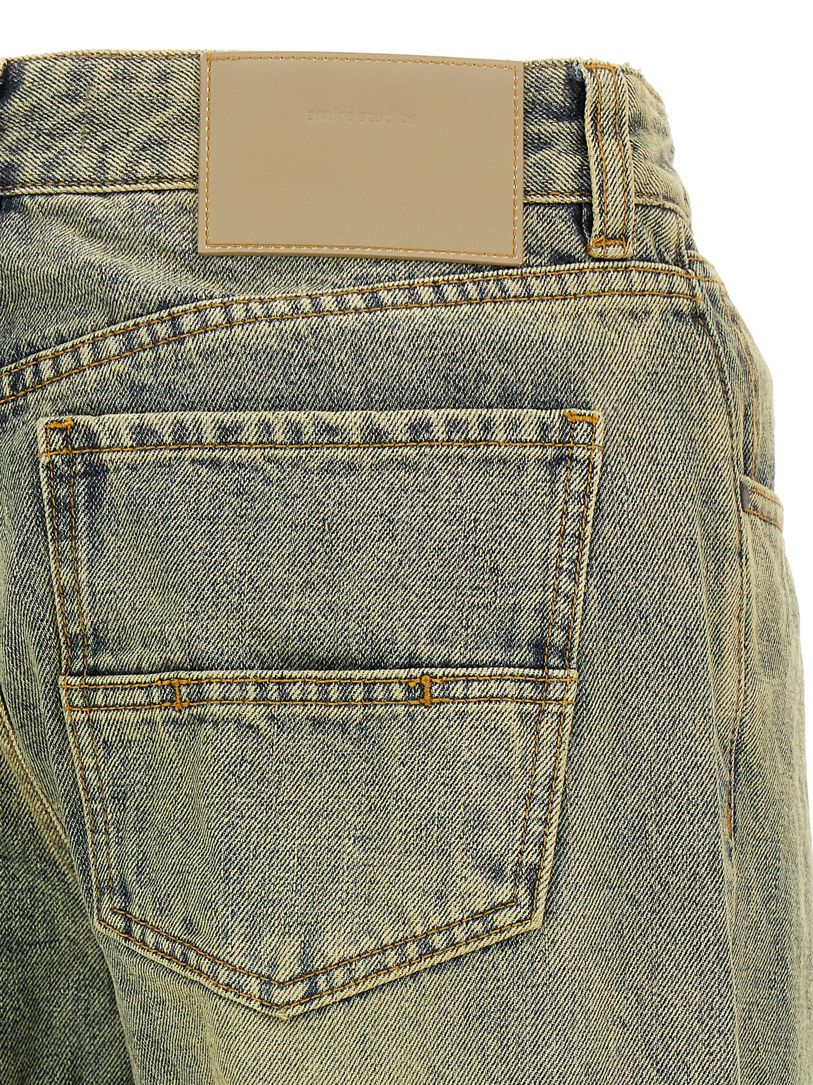 Jeans by Entire Studios for men in cotton denim bicolour & yellow features an sophisticated and straight-leg, regular-fit & wide with a precise long, creating a sophisticated and sophisticated silhouette.