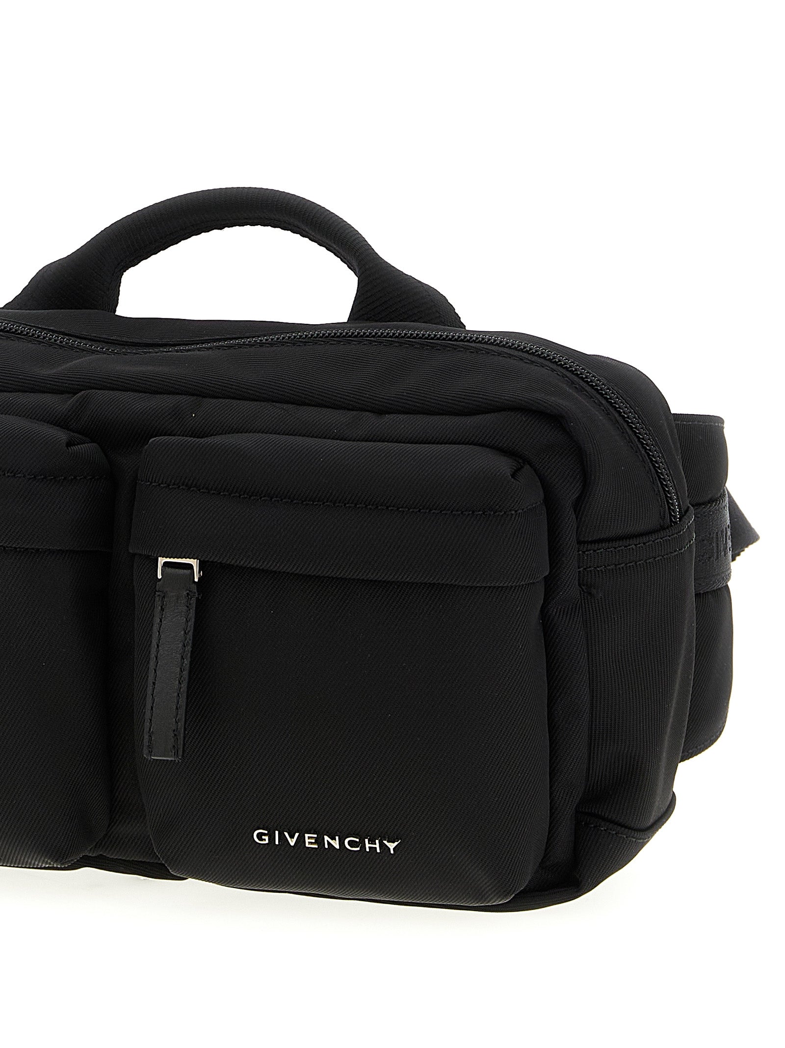 Crossbody Fanny Pack Messenger Bag by Givenchy for men in nylon black presents a on trend Essential U Nylon Crossbody Fanny Pack Messenger Bag design, featuring a secure zipper, ample , and on trend crossbody-strap, shoulder-strap & handle for a on trend finish.