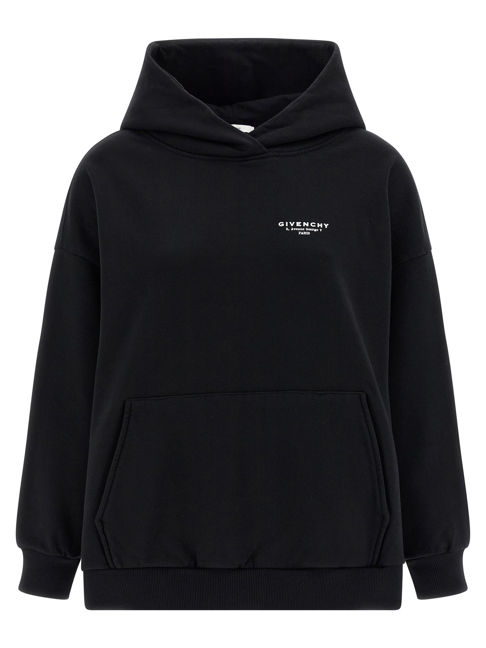 Sweatshirt Hoodie by Givenchy for women in cotton bicolour, black, white & print showcases a city-ready silhouette, artfully detailed with a signature hooded neckline and for a city-ready finish.