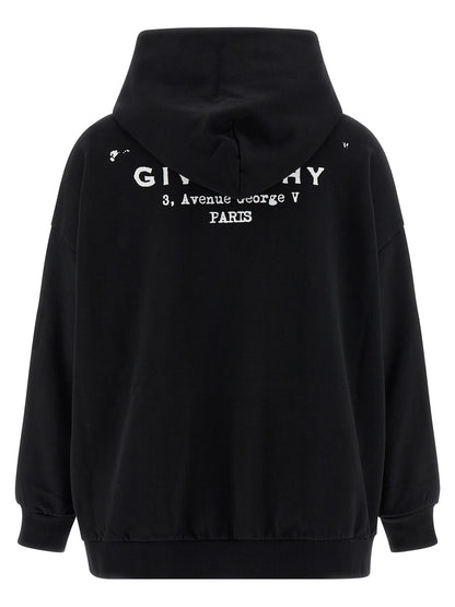 Sweatshirt Hoodie by Givenchy for women in cotton bicolour, black, white & print features a authentic silhouette, showcasing a sophisticated hooded neckline and authentic detail for a refined finish.