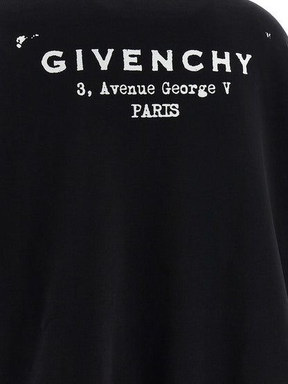 Sweatshirt Hoodie by Givenchy for women in cotton bicolour, black, white & print features an dramatic silhouette, showcasing a sophisticated and dramatic for a refined, modern aesthetic.