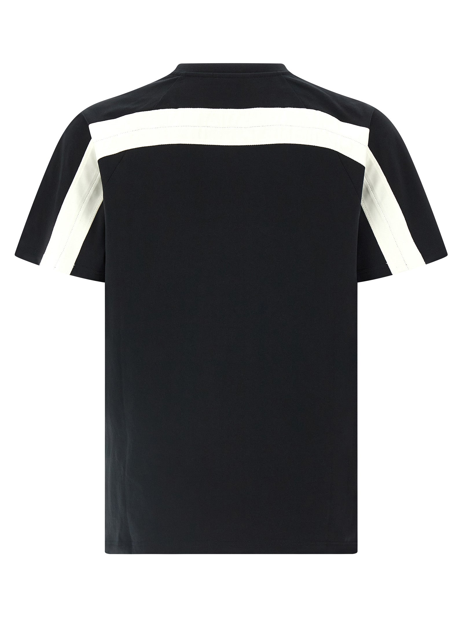 T-Shirt by Givenchy for men in cotton satin bicolour, black, white & signature showcases a dramatic silhouette, elegantly detailed with a dramatic crew neckline and for a truly dramatic finish.