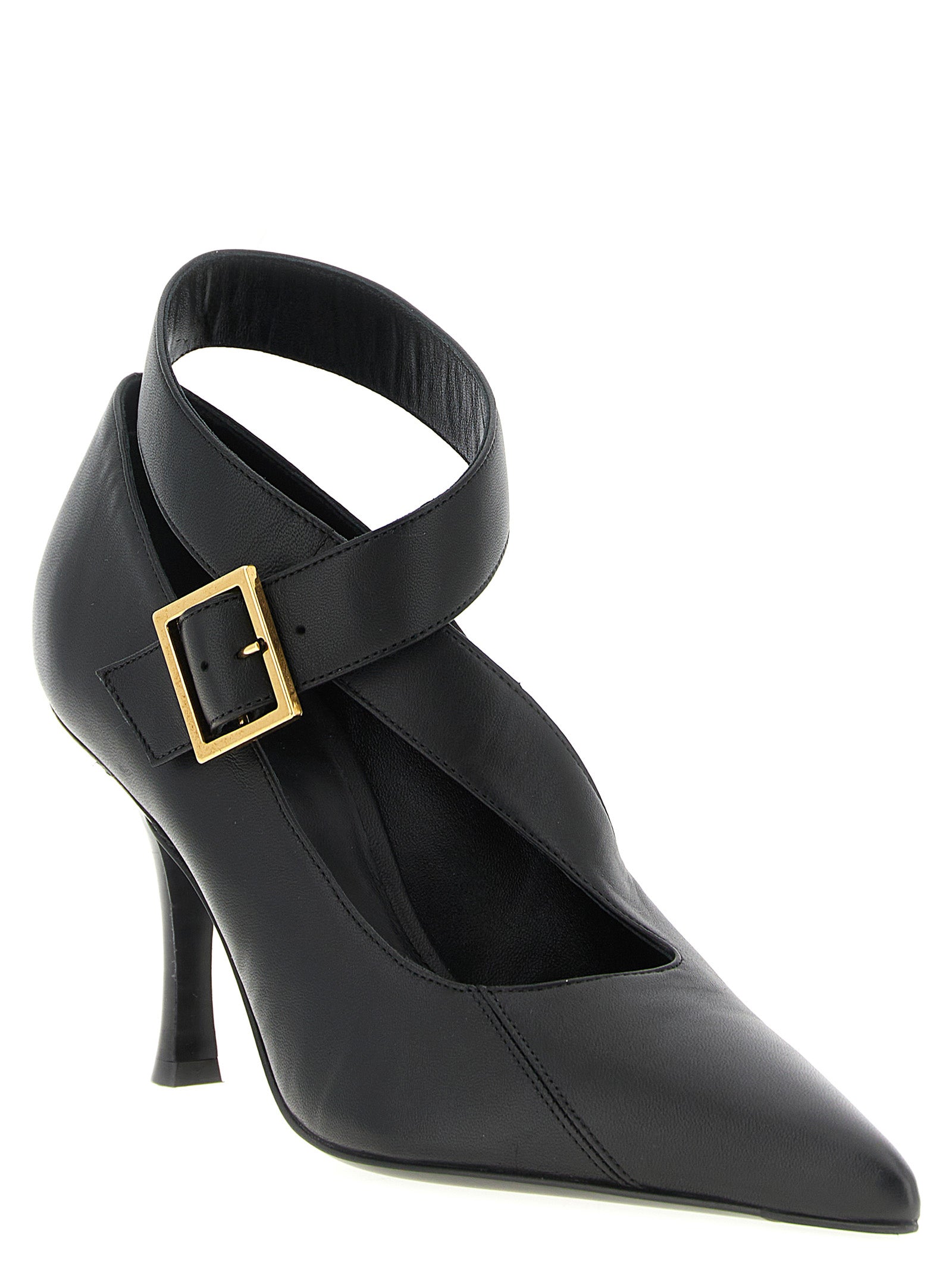 High-Heel Pumps Heels by Khaite for women in lamb leather black features a effortlessly chic Women's Lamb Leather High-Heel Pumps Heels design with a sophisticated high-heel and elegant pointed toe style.