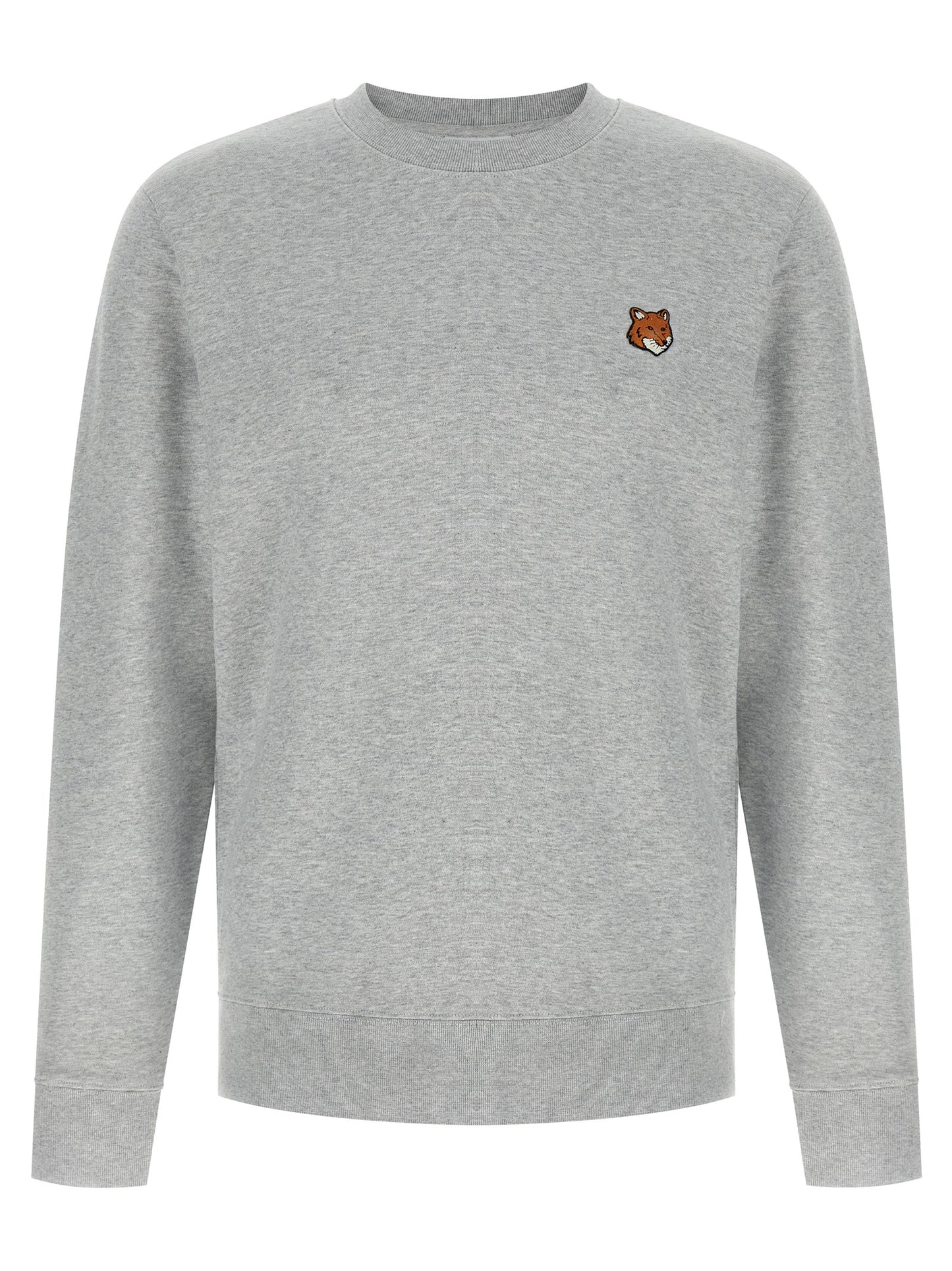 Sweatshirt by Maison Kitsuné for men in cotton gray features an enviable silhouette, showcasing a premium and refined crew neckline for a truly enviable finish.