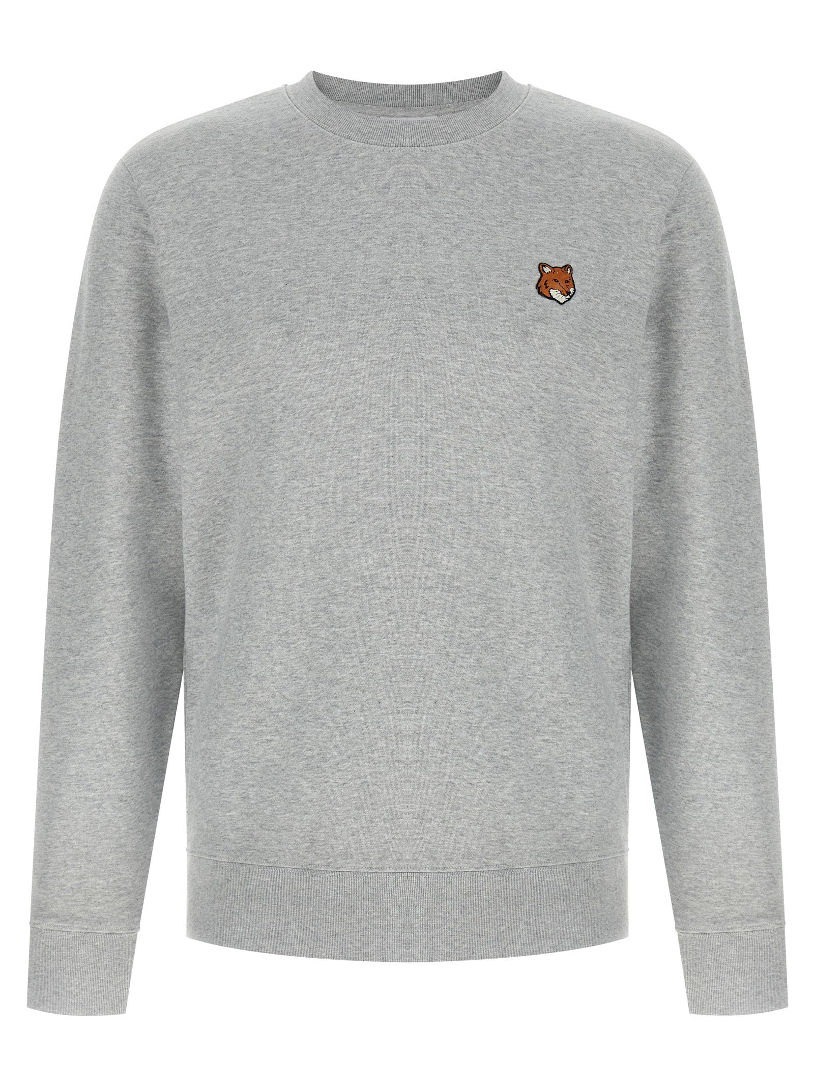 Sweatshirt by Maison Kitsuné for men in cotton gray features an enviable silhouette, showcasing a premium and refined crew neckline for a truly enviable finish.