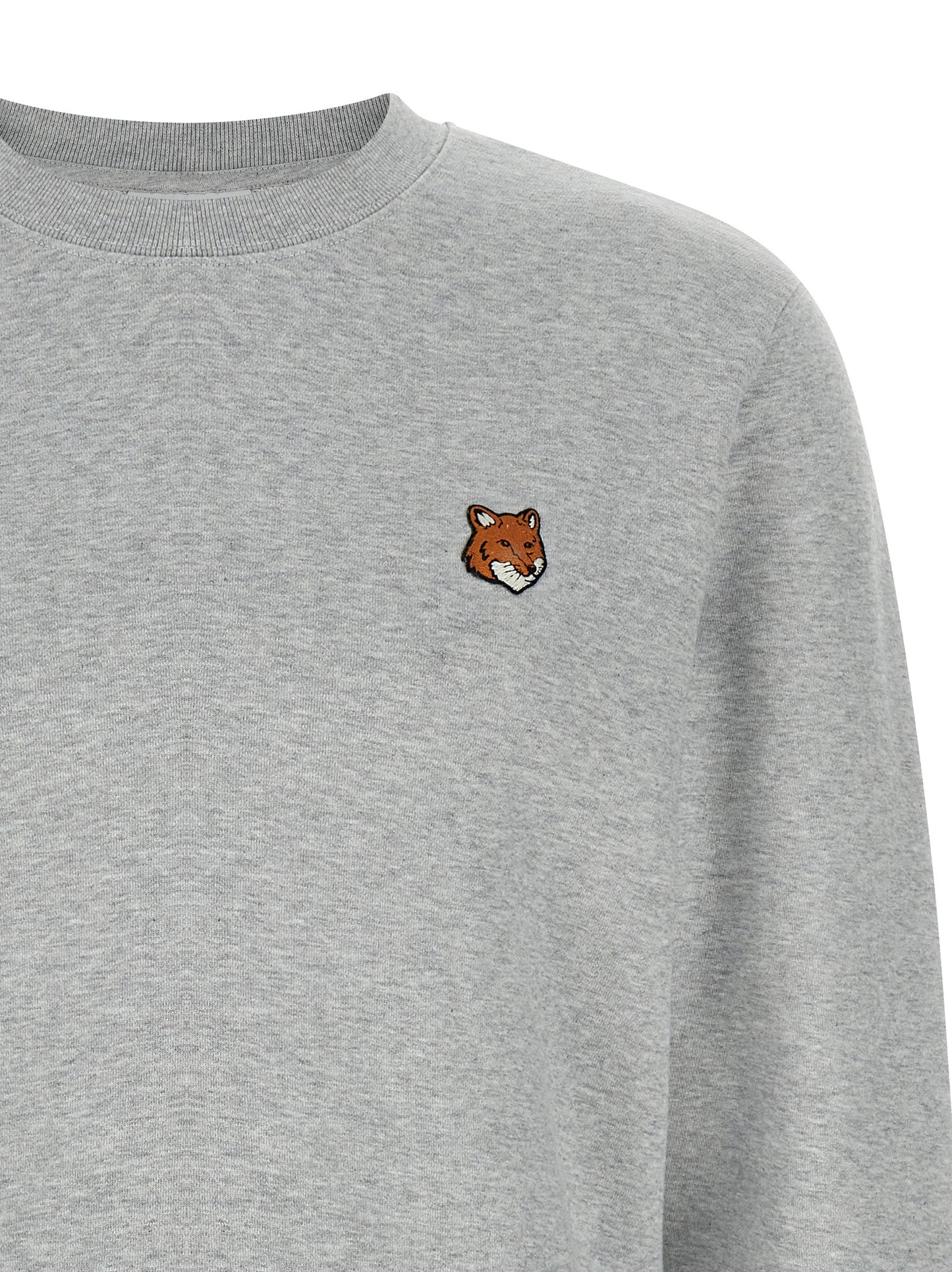 Sweatshirt by Maison Kitsuné for men in cotton gray features an exquisite silhouette, showcasing and crew neckline details for a exquisite look.