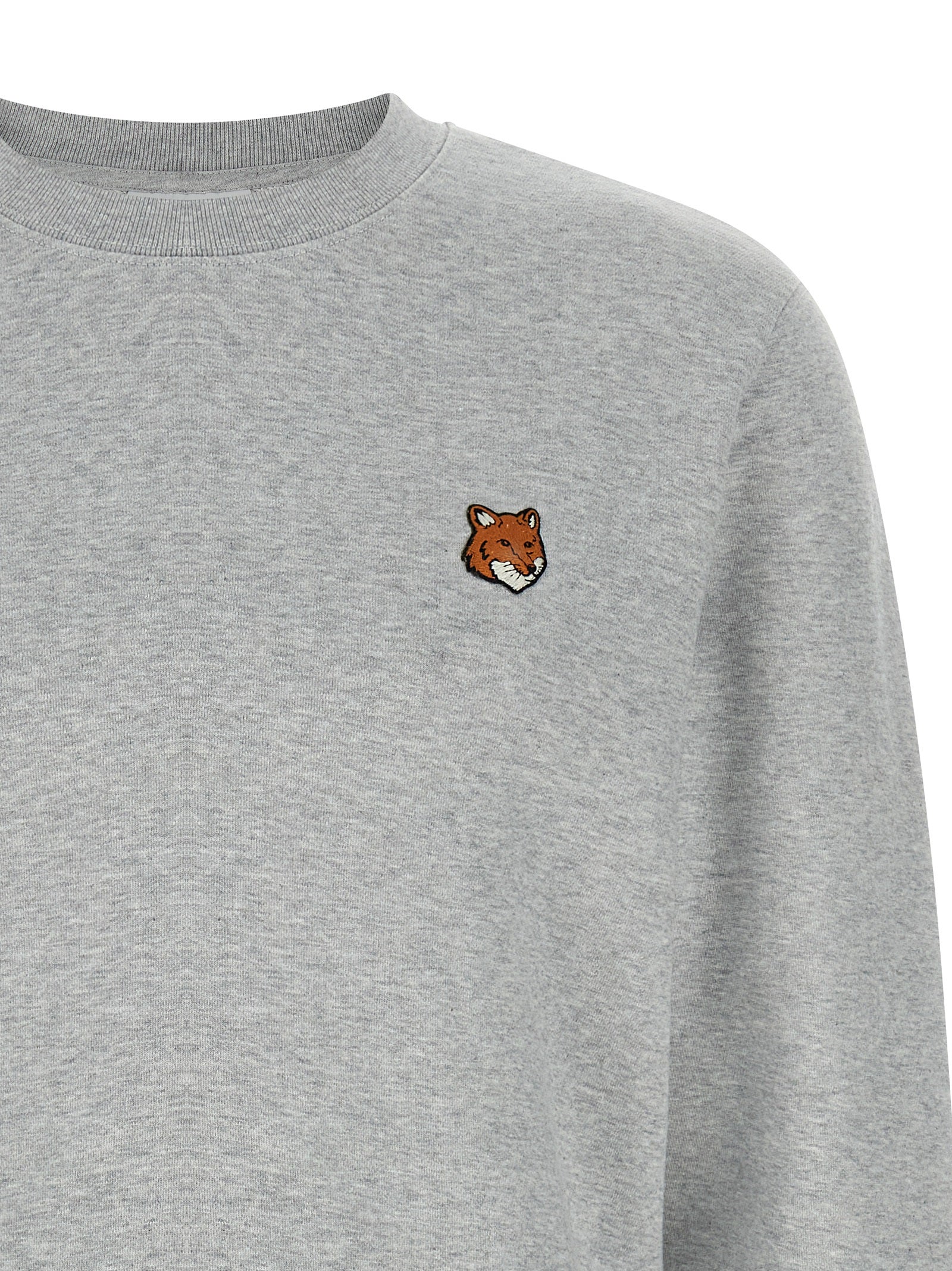 Sweatshirt by Maison Kitsuné for men in cotton gray features an exquisite silhouette, showcasing and crew neckline details for a exquisite look.