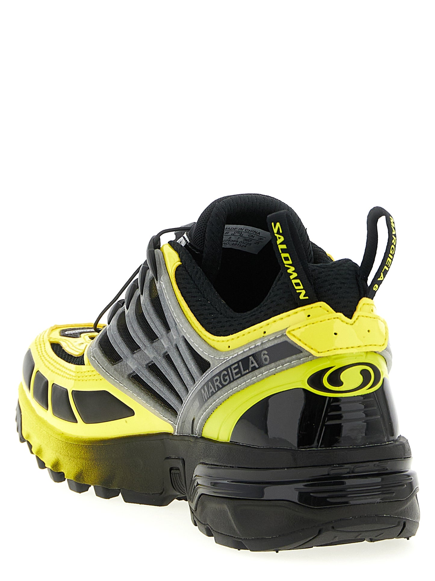 Athletic Sneakers by MM6 Maison Margiela for men in nylon & mesh bicolour & yellow showcases an impeccable silhouette, defined by an impeccable athletic style design that perfectly captures the essence of the Men's Athletic Nylon & Mesh Sneakers.