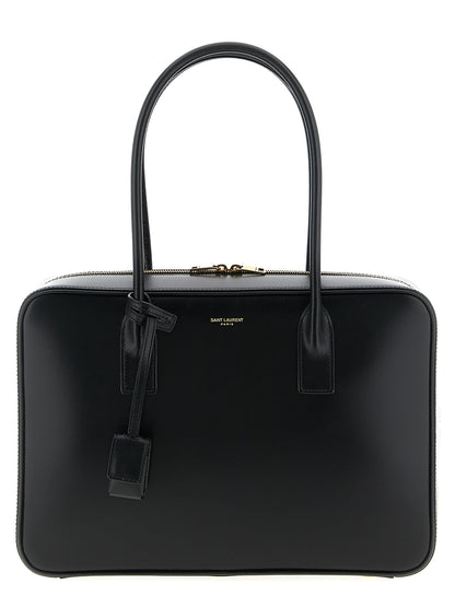 Saint Laurent Sac De Jour Calfskin Leather Shoulder Box Bag - Black