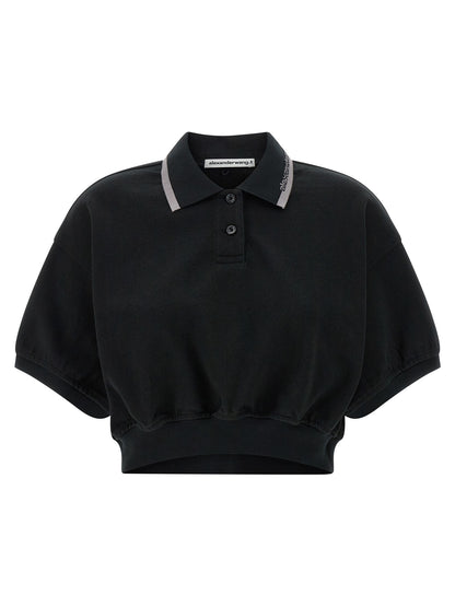 Polo Shirt by T BY ALEXANDER WANG for women in cotton black showcases a enviable silhouette, featuring a refined and short-sleeve for a enviable finish.