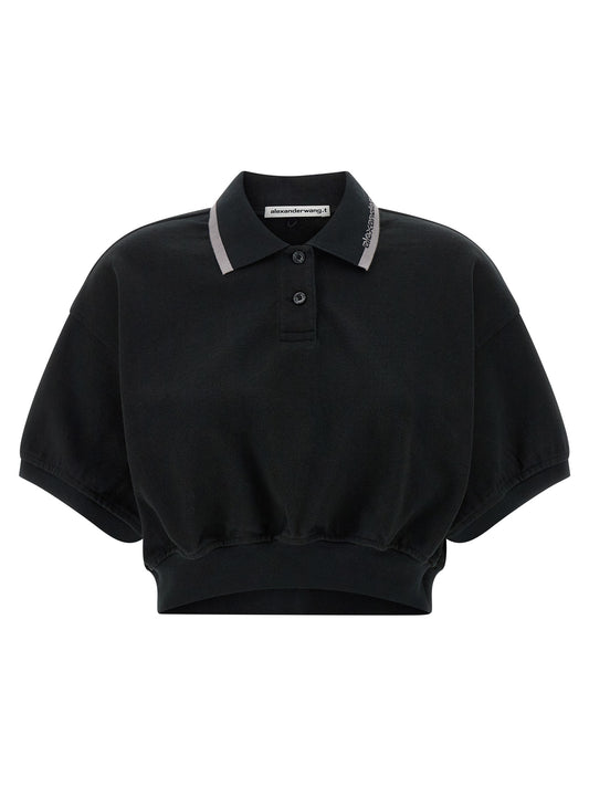 Polo Shirt by T BY ALEXANDER WANG for women in cotton black showcases a enviable silhouette, featuring a refined and short-sleeve for a enviable finish.