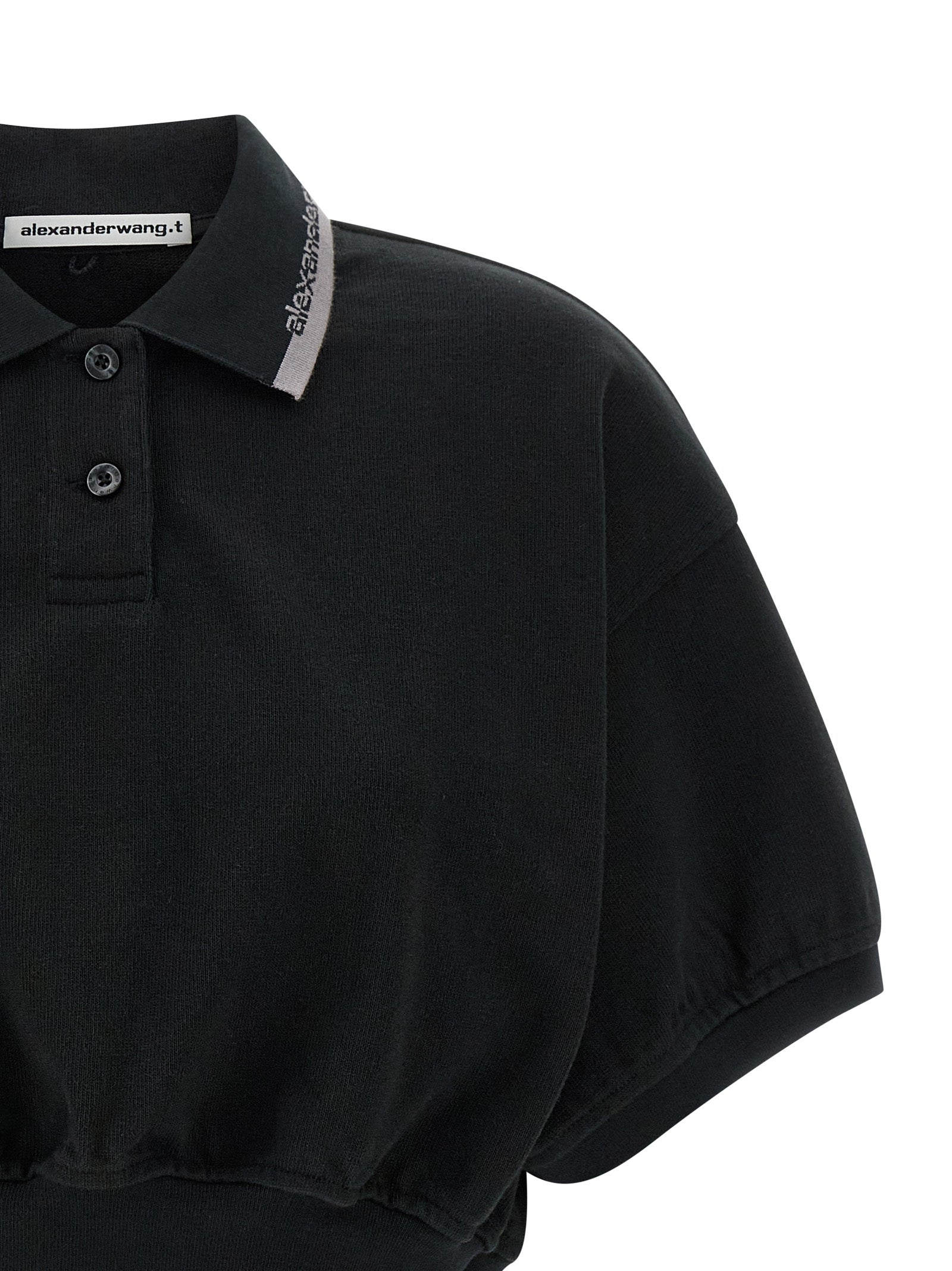 Polo Shirt by T BY ALEXANDER WANG for women in cotton black showcases a sharp silhouette, detailed with a refined and sharp for a sophisticated finish.