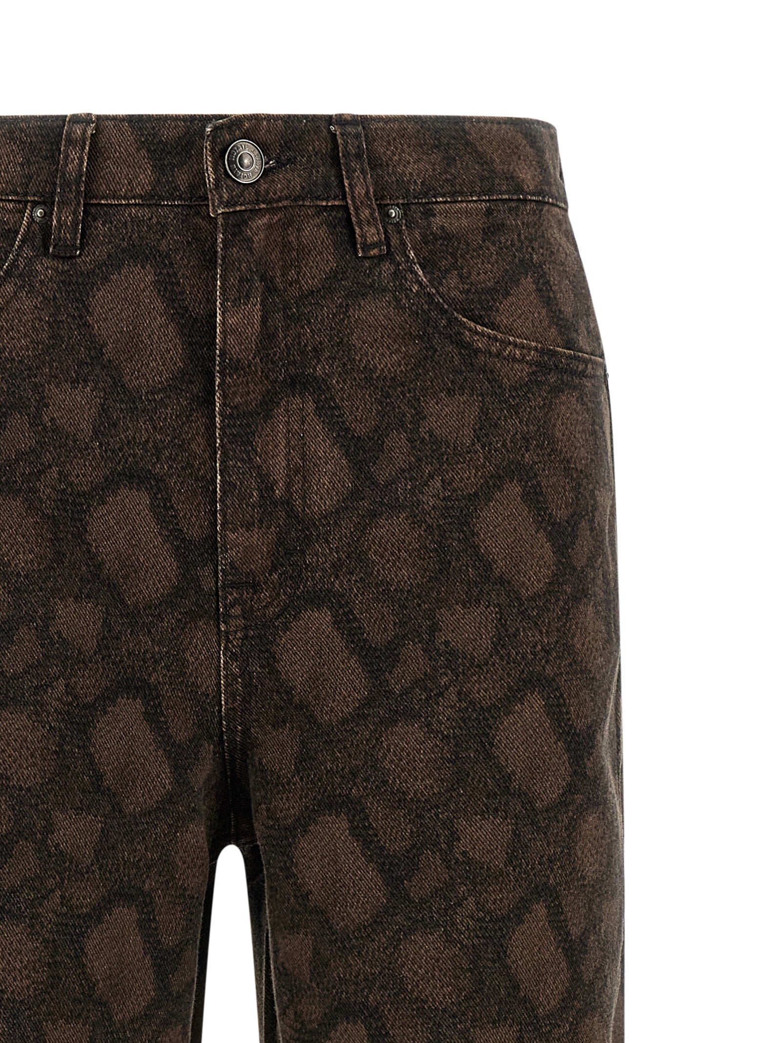 Jeans by ROTATE BIRGER CHRISTENSEN for women in denim cotton animal, brown & print features an refined tailoring silhouette, showcasing a premium straight-leg with a high rise and long cut for a refined tailoring look.