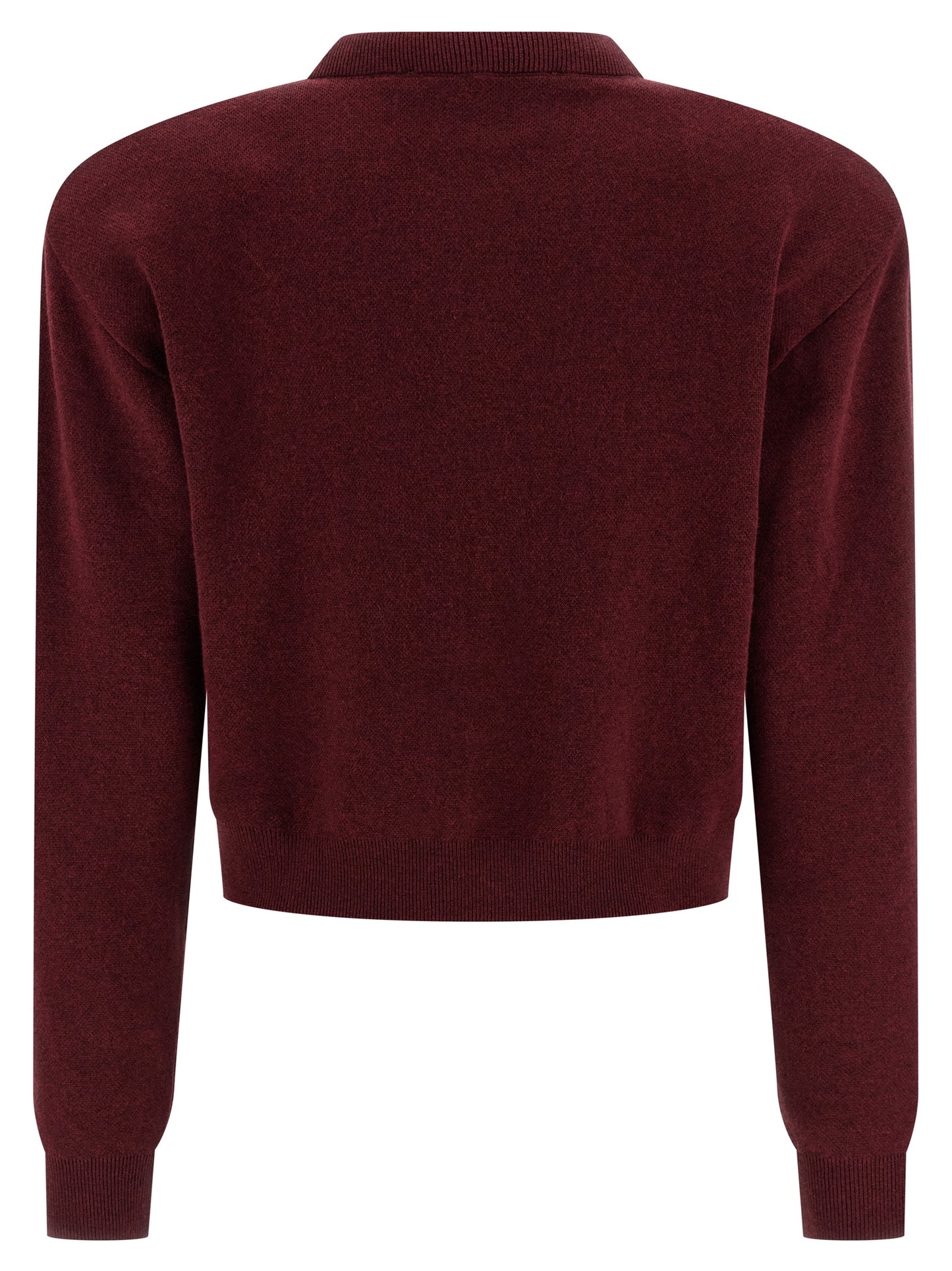 Cardigan by ROTATE BIRGER CHRISTENSEN for women in cashmere cotton blend bordeaux features a nuanced silhouette with a refined crew neckline and nuanced detailing for a sophisticated look.