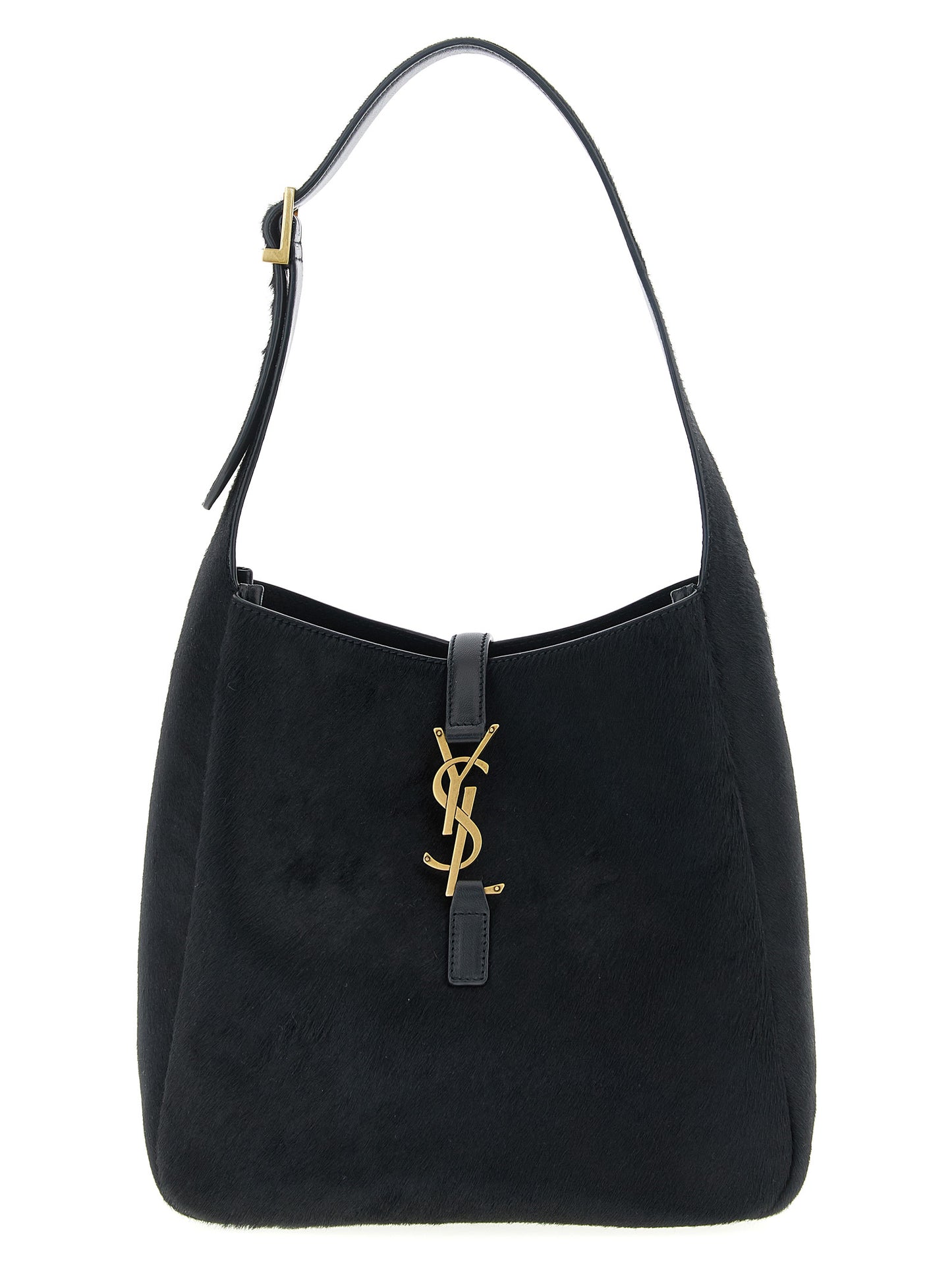 Small Shoulder Bag by Saint Laurent for women in suede calfskin leather black showcases a enviable silhouette, artfully detailed with a secure , organized , and versatile shoulder-strap, adjustable-strap & handle for a enviable look.